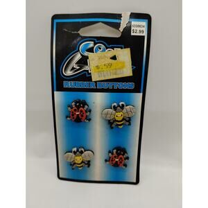 Vintage Cool Gear Rubber Buttons - Ladybug Bumble Bee 1999 - One Damaged